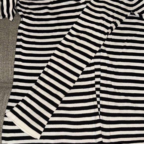 Black & White Striped Open Front Cardigan by Melrose Chic Size Large - Picture 7 of 9